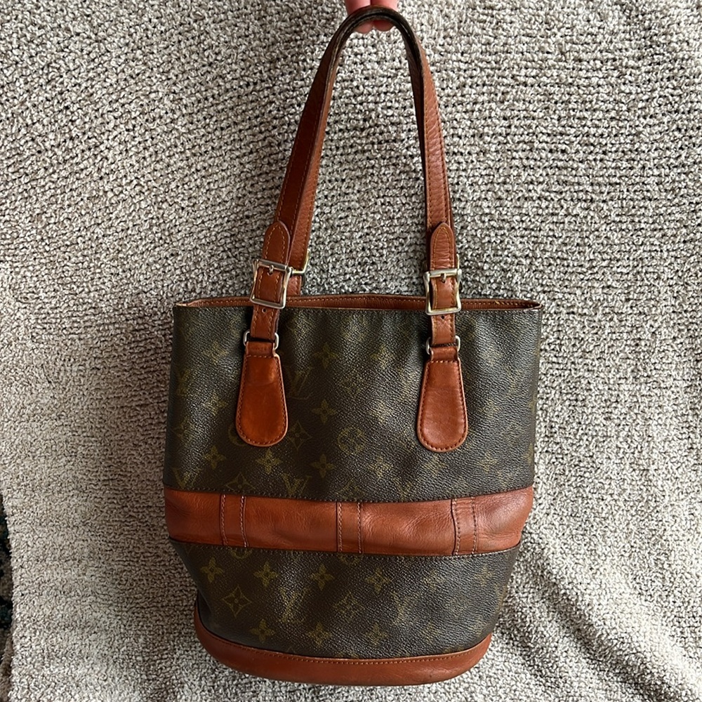 Authentic Louis Vuitton bucket PM french company era tote bag